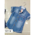 Günstige Kinder Jungen kurze Ärmel Fancy Denim Polo T-Shirt Jacke Kleidung Anzug